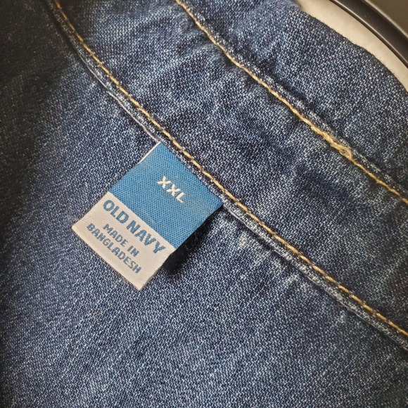 Old Navy Denim Popover Shirt Dress Womens Blue Jean Jumper Shift Size XXL - Picture 10 of 13